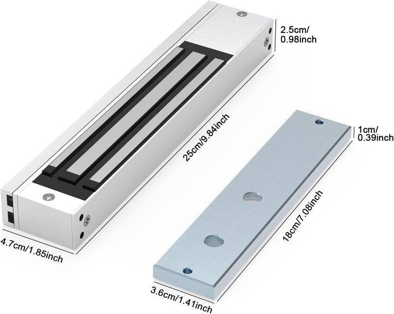 GERSIK Magnetic Lock, 600LBS 280kg Holding Force Electromagnetic Lock, DC 12V Fail-Safe Mode Access Control System, Outswing Door Security - Image 5